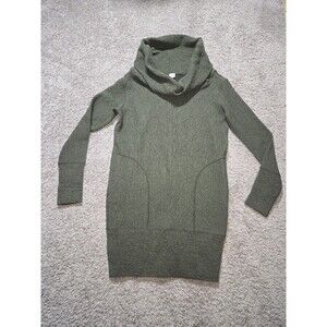 Lululemon Along the Way Cowl Neck Sweater Dress Heathered Olive Green size XS